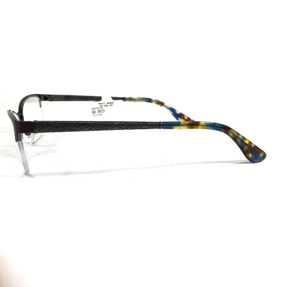 Guess Eyeglasses Frames GU2613 091 Purple Tortoise Cat Eye Half Rim 52-16-135